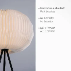 Lampadaire Leuchten-Direkt PAPEL Blanc, 1 lumière