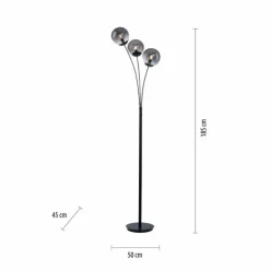 Lampadaire Leuchten-Direkt BIG WIDOW Noir, 3 lumières