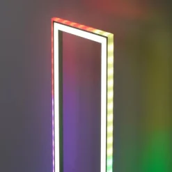 Lampadaire Leuchten-Direkt FELIX60 LED Acier brossé, 2 lumières, Télécommandes, Changeur de couleurs