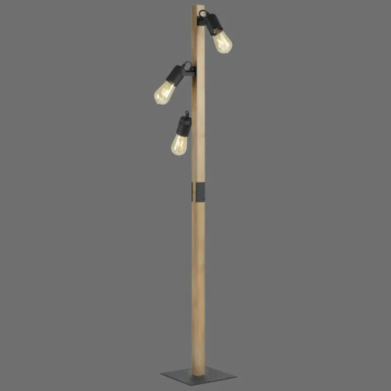 Lampadaire Leuchten-Direkt CANOP Écru, Noir, 3 lumières