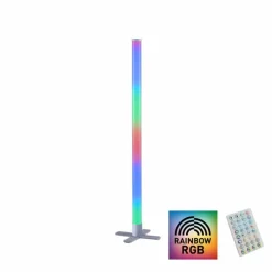 Lampadaire Leuchten-Direkt RINGO LED Argenté, 1 lumière, Télécommandes, Changeur de couleurs