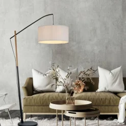 Lampadaire Leuchten-Direkt GREEN SOFIE Écru, Noir, 1 lumière