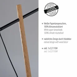 Lampadaire Leuchten-Direkt GREEN SOFIE Écru, Noir, 1 lumière