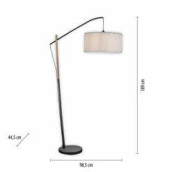 Lampadaire Leuchten-Direkt GREEN SOFIE Écru, Noir, 1 lumière