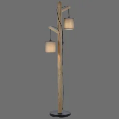 Lampadaire Leuchten-Direkt GREEN TRIBU Écru, Noir, 2 lumières