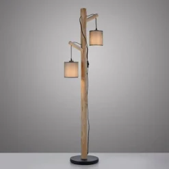 Lampadaire Leuchten-Direkt GREEN TRIBU Écru, Noir, 2 lumières