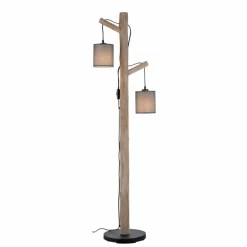 Lampadaire Leuchten-Direkt GREEN TRIBU Écru, Noir, 2 lumières