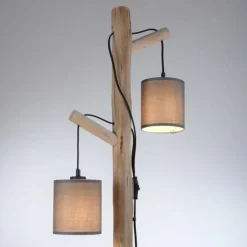 Lampadaire Leuchten-Direkt GREEN TRIBU Écru, Noir, 2 lumières