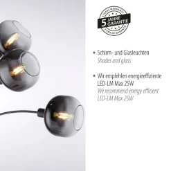 Lampadaire Leuchten-Direkt ZEA Noir, 3 lumières