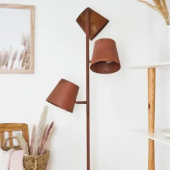 Lampadaire Lungre Rouille, 3 lumières