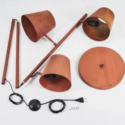 Lampadaire Lungre Rouille, 3 lumières