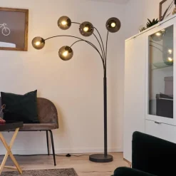 Lampadaire Mesas Anthracite, 5 lumières