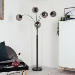 Lampadaire Mesas Anthracite, 5 lumières
