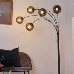 Lampadaire Mesas Anthracite, 5 lumières