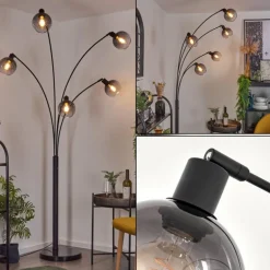 Lampadaire Nikkala Noir, 5 lumières