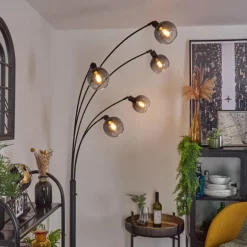Lampadaire Nikkala Noir, 5 lumières