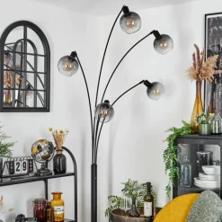 Lampadaire Nikkala Noir, 5 lumières