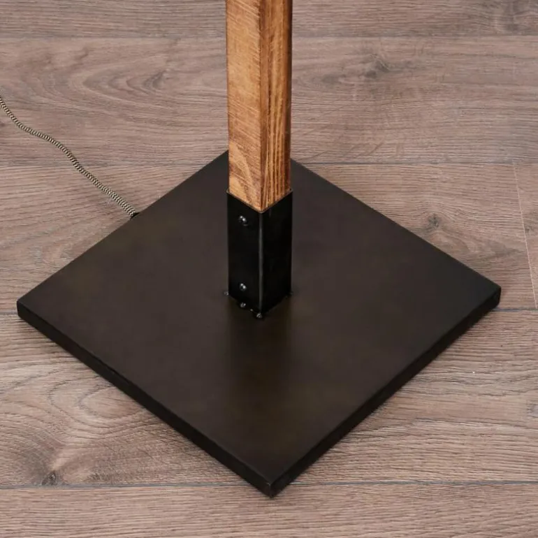 Lampadaire Oksbol Brun foncé, Gris, Acier brossé, 2 lumières