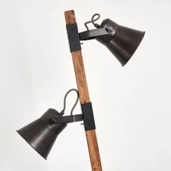 Lampadaire Oksbol Brun foncé, Gris, Acier brossé, 2 lumières