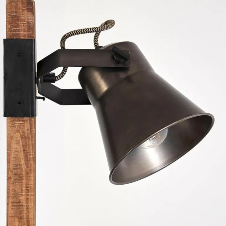 Lampadaire Oksbol Brun foncé, Gris, Acier brossé, 2 lumières