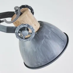 Lampadaire Orny Gris, Bois clair, 2 lumières