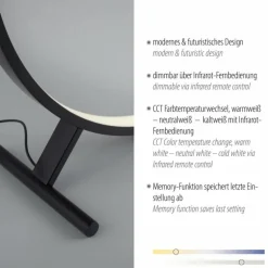 Lampadaire Paul Neuhaus HULA LED Noir, 1 lumière, Télécommandes