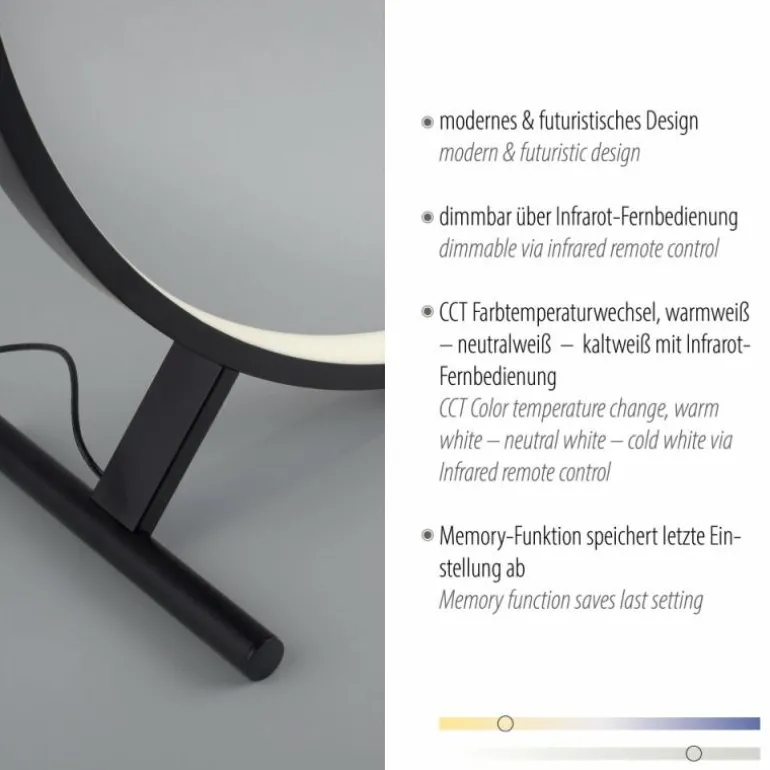 Lampadaire Paul Neuhaus HULA LED Noir, 1 lumière, Télécommandes