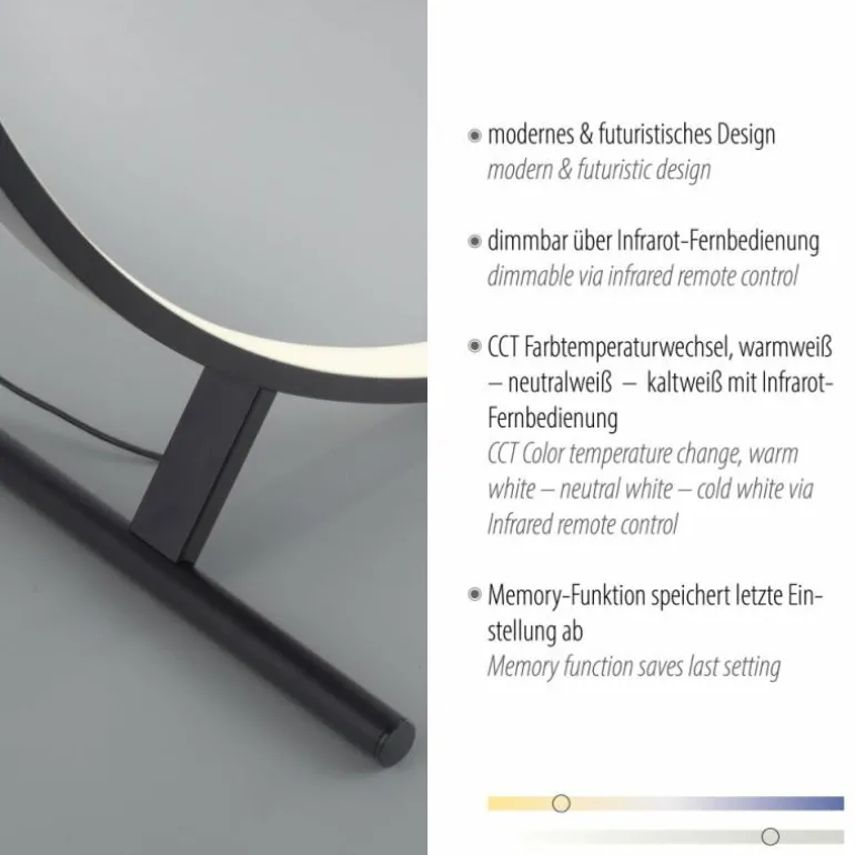 Lampadaire Paul Neuhaus HULA LED Noir, 1 lumière, Télécommandes