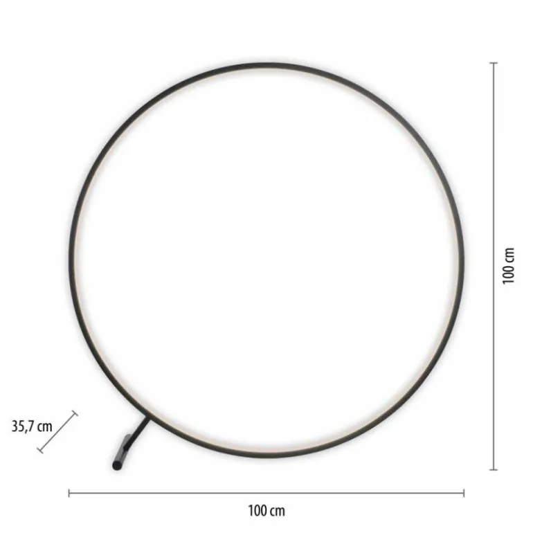 Lampadaire Paul Neuhaus HULA LED Noir, 1 lumière, Télécommandes