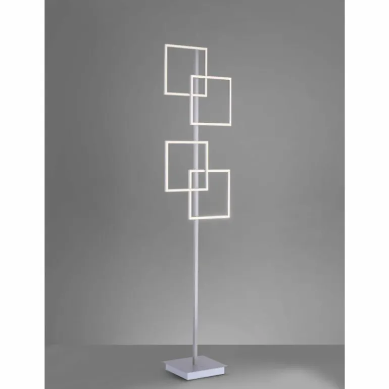 Lampadaire Paul Neuhaus INIGO LED Acier inoxydable, 4 lumières, Télécommandes