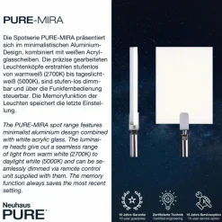 Lampadaire Paul Neuhaus PURE-MIRA LED Aluminium, 1 lumière, Télécommandes