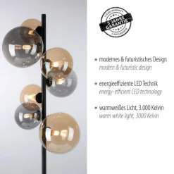 Lampadaire Paul Neuhaus POPSICLE LED Noir, 7 lumières