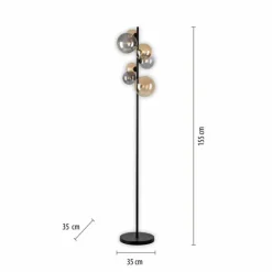 Lampadaire Paul Neuhaus POPSICLE LED Noir, 7 lumières