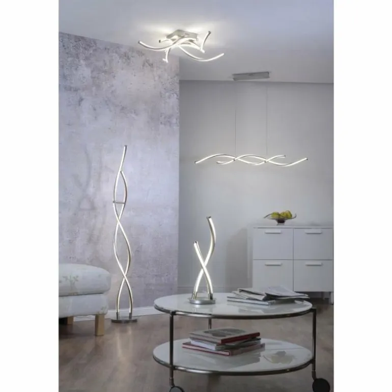 Lampadaire Paul Neuhaus Q-MALINA LED Acier inoxydable, 2 lumières, Télécommandes