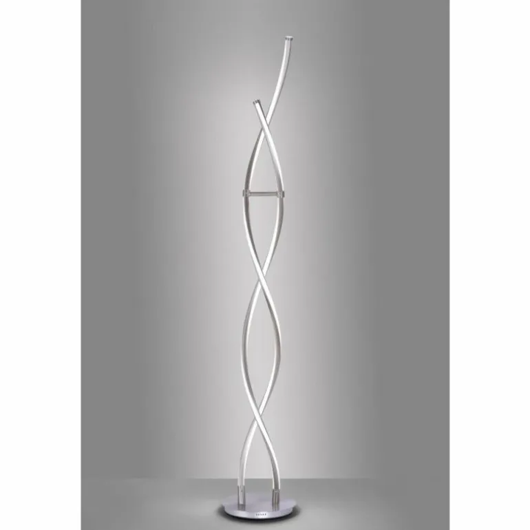 Lampadaire Paul Neuhaus Q-MALINA LED Acier inoxydable, 2 lumières, Télécommandes