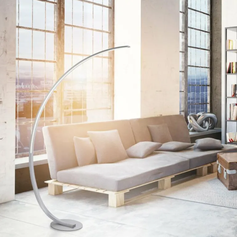 Lampadaire Paul Neuhaus Q-VITO LED Acier inoxydable, 1 lumière, Télécommandes