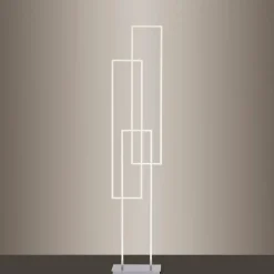 Lampadaire Paul Neuhaus Q-INIGO LED Acier brossé, 3 lumières, Télécommandes