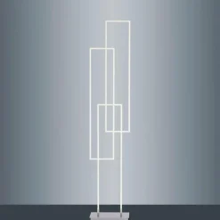 Lampadaire Paul Neuhaus Q-INIGO LED Acier brossé, 3 lumières, Télécommandes