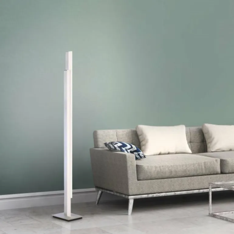 Lampadaire Paul Neuhaus Q-TOWER LED Aluminium, 2 lumières, Télécommandes