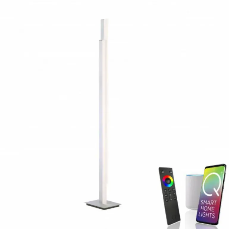 Lampadaire Paul Neuhaus Q-TOWER LED Aluminium, 2 lumières, Télécommandes