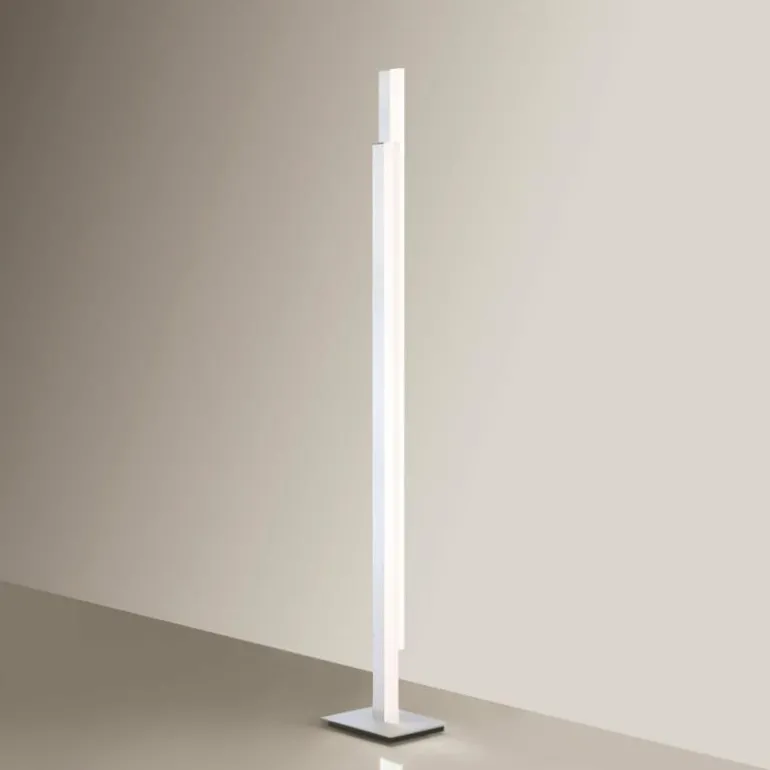 Lampadaire Paul Neuhaus Q-TOWER LED Aluminium, 2 lumières, Télécommandes
