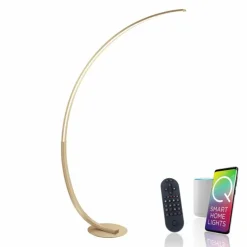 Lampadaire Paul Neuhaus Q-VITO LED Laiton, 1 lumière, Télécommandes