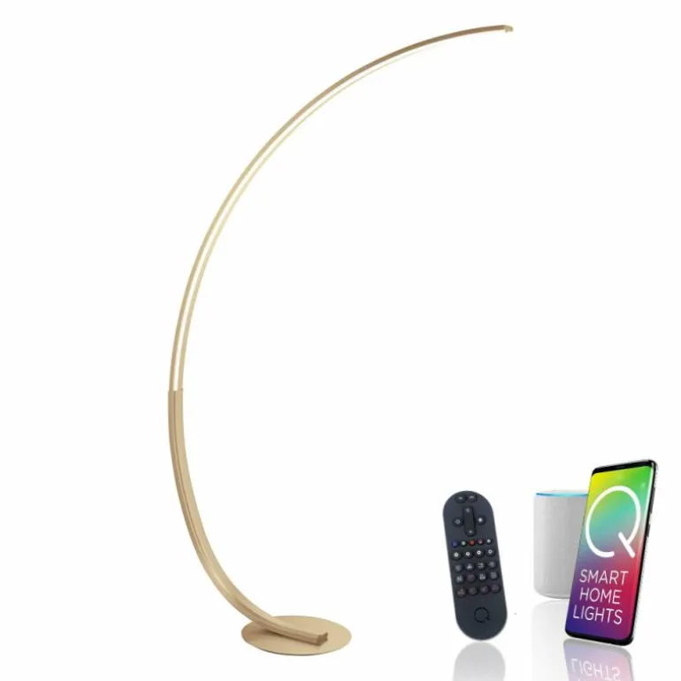 Lampadaire Paul Neuhaus Q-VITO LED Laiton, 1 lumière, Télécommandes