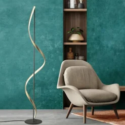 Lampadaire Paul Neuhaus QSWING LED Anthracite, Or, 1 lumière, Télécommandes