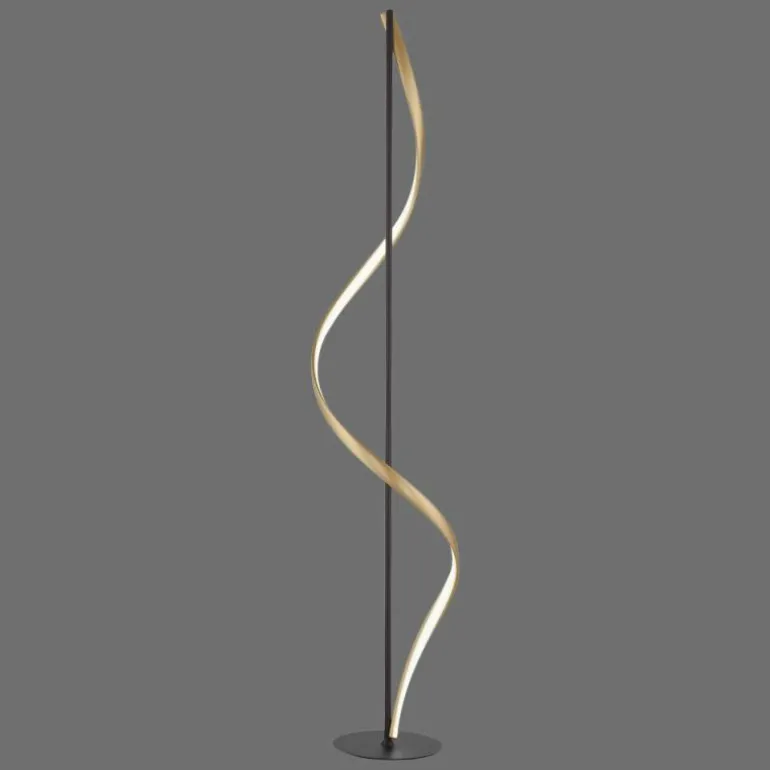 Lampadaire Paul Neuhaus QSWING LED Anthracite, Or, 1 lumière, Télécommandes