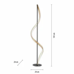 Lampadaire Paul Neuhaus QSWING LED Anthracite, Or, 1 lumière, Télécommandes
