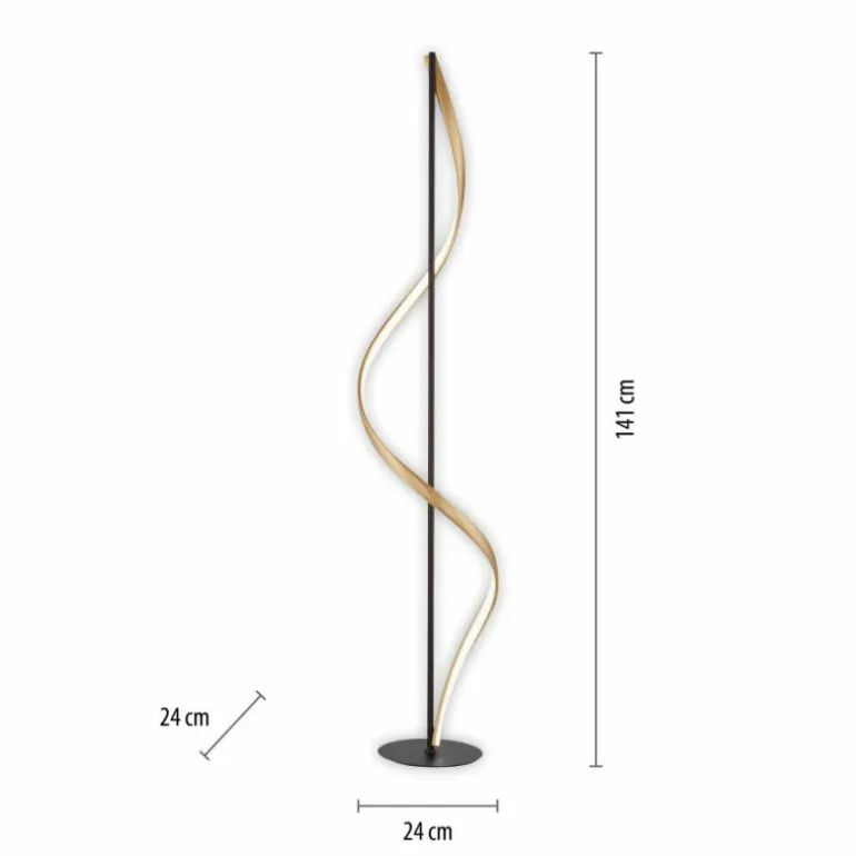 Lampadaire Paul Neuhaus QSWING LED Anthracite, Or, 1 lumière, Télécommandes