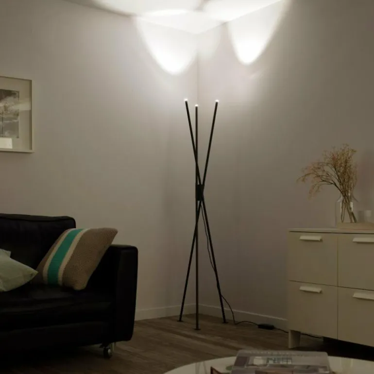 Lampadaire Paul-Neuhaus Q-PETER LED Anthracite, 3 lumières, Télécommandes