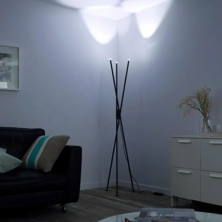 Lampadaire Paul-Neuhaus Q-PETER LED Anthracite, 3 lumières, Télécommandes