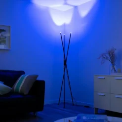 Lampadaire Paul-Neuhaus Q-PETER LED Anthracite, 3 lumières, Télécommandes